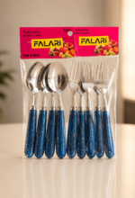 12-Piece Gold Stainless Steel Cutlery Combo Set – 6 Spoons & 6 Forks with Textured Handles - Image 2