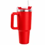 Stainless Steel Insulated Travel Tumbler with Ergonomic Handle & Reusable Straw – Leak-Proof Hot & Cold Car Mug
