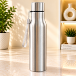1000 mL Pyramid Stainless Steel Water Bottle – Hot & Cold Insulated Flask with Carrying Strap
