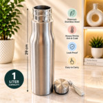1000 mL Pyramid Stainless Steel Water Bottle – Hot & Cold Insulated Flask with Carrying Strap - Image 2