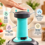 Manual Push-Press Vegetable Chopper with Safety Lock & Stainless Steel Blades – Hand Press Food Chopper for Onions & Veggies - Image 2