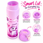 Cute Pink Unicorn Kids Stainless Steel Water Bottle with Leak-Proof Lid & Carrying Ring Handle – BPA-Free School Travel Flask - Image 4