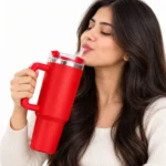 Stainless Steel Insulated Travel Tumbler with Ergonomic Handle & Reusable Straw – Leak-Proof Hot & Cold Car Mug - Image 4