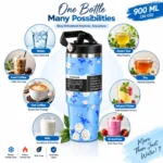 30 oz Floral Stainless Steel Vacuum Insulated Tumbler with Handle Lid & Flip Straw – Sweat-Free Hot & Cold Travel Mug (900 ml) - Image 5